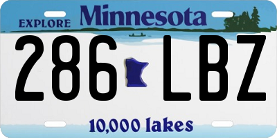 MN license plate 286LBZ