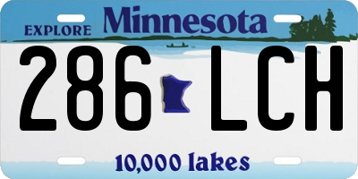 MN license plate 286LCH