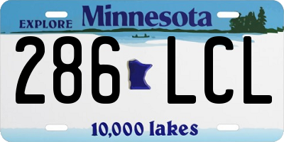 MN license plate 286LCL