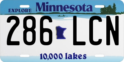 MN license plate 286LCN