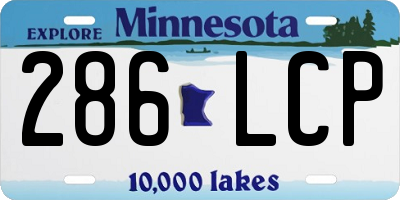 MN license plate 286LCP