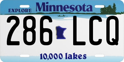 MN license plate 286LCQ