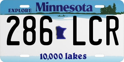 MN license plate 286LCR