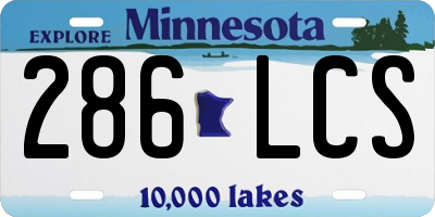 MN license plate 286LCS