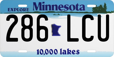 MN license plate 286LCU