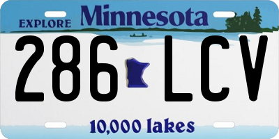 MN license plate 286LCV