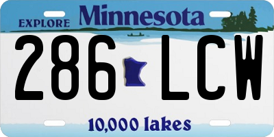 MN license plate 286LCW