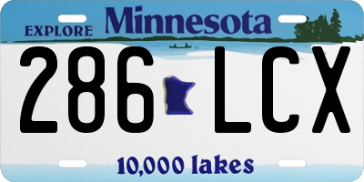 MN license plate 286LCX