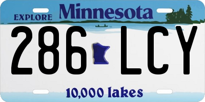MN license plate 286LCY
