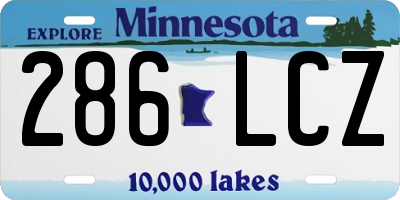 MN license plate 286LCZ