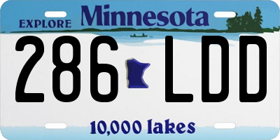 MN license plate 286LDD