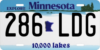 MN license plate 286LDG