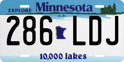 MN license plate 286LDJ