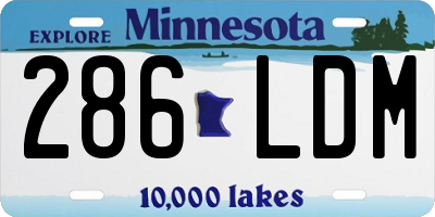 MN license plate 286LDM