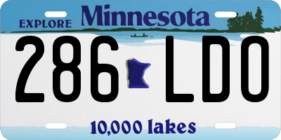 MN license plate 286LDO