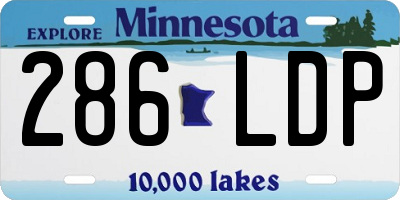 MN license plate 286LDP