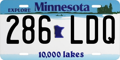 MN license plate 286LDQ