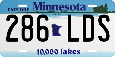 MN license plate 286LDS