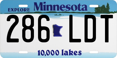 MN license plate 286LDT