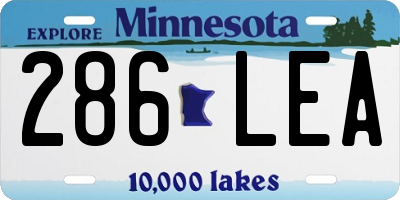 MN license plate 286LEA