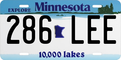 MN license plate 286LEE