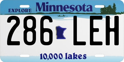MN license plate 286LEH