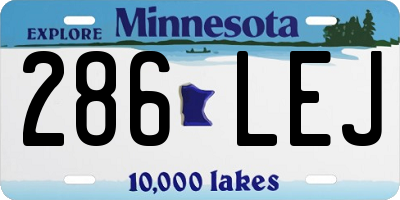 MN license plate 286LEJ