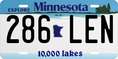 MN license plate 286LEN