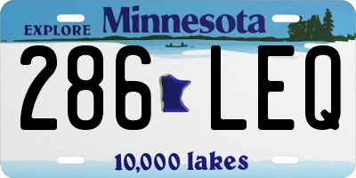 MN license plate 286LEQ