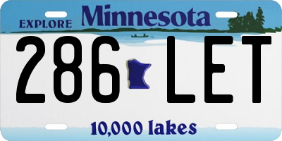 MN license plate 286LET