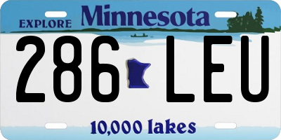 MN license plate 286LEU
