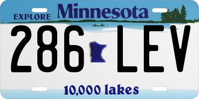 MN license plate 286LEV