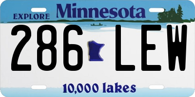 MN license plate 286LEW
