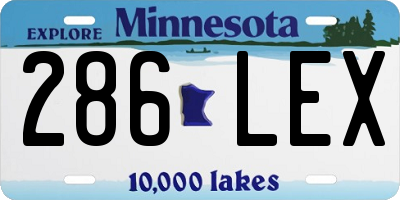 MN license plate 286LEX