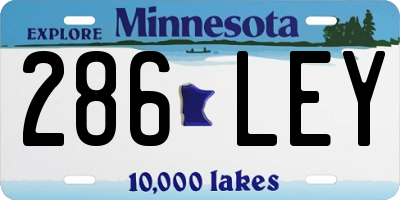 MN license plate 286LEY