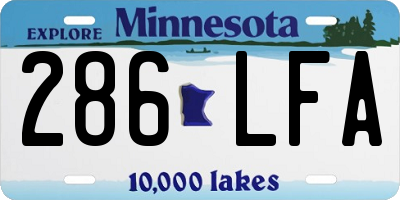 MN license plate 286LFA