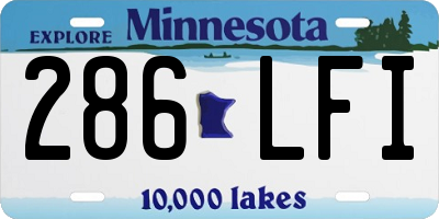 MN license plate 286LFI