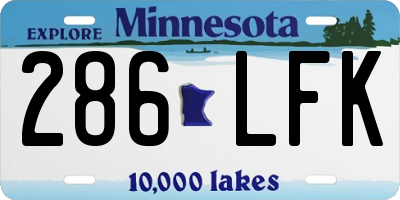 MN license plate 286LFK