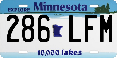 MN license plate 286LFM