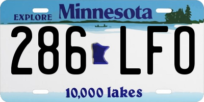 MN license plate 286LFO