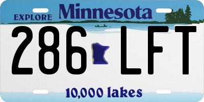 MN license plate 286LFT