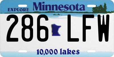 MN license plate 286LFW