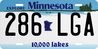 MN license plate 286LGA