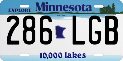 MN license plate 286LGB