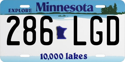 MN license plate 286LGD