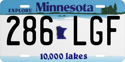 MN license plate 286LGF