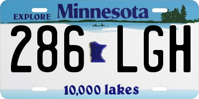 MN license plate 286LGH