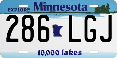 MN license plate 286LGJ