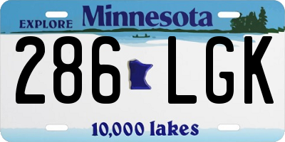 MN license plate 286LGK