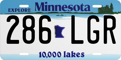 MN license plate 286LGR